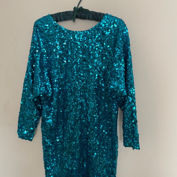 Vintage Turquoise Sequin Dress…Purchased in 1985…. - Picture 2 of 7